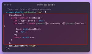 Code for minifying a CSS bundle