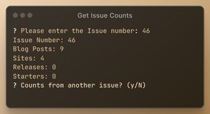 Displaying the item counts for a given issue